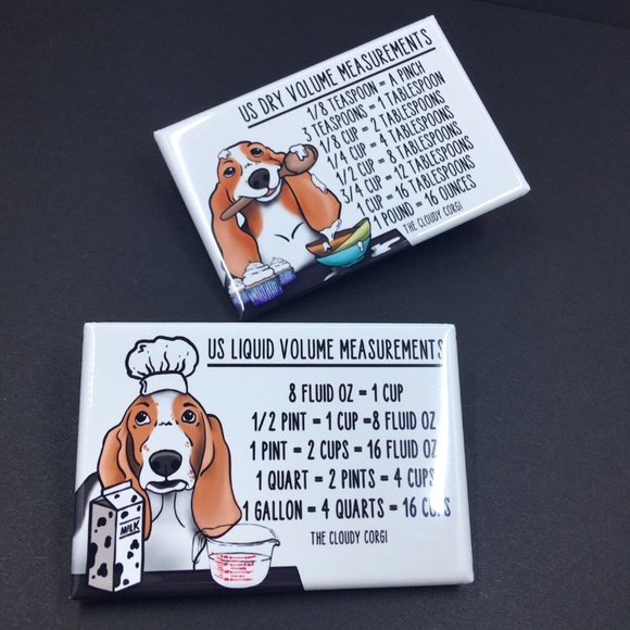 Basset Hound Dog Kitchen Measuring Magnet Set Gift - Picture 4 of 5